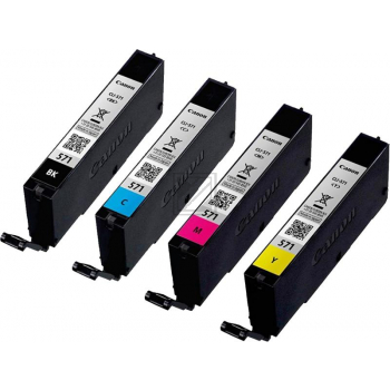 Canon Tintenpatrone gelb, magenta, schwarz, cyan (0386C008, CLI-571BK, CLI-571C, CLI-571M, CLI-571Y)