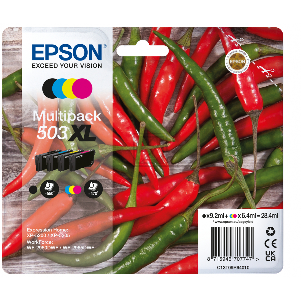 Epson Tintenpatrone gelb, magenta, schwarz, cyan (C13T09R64010, 503XL)