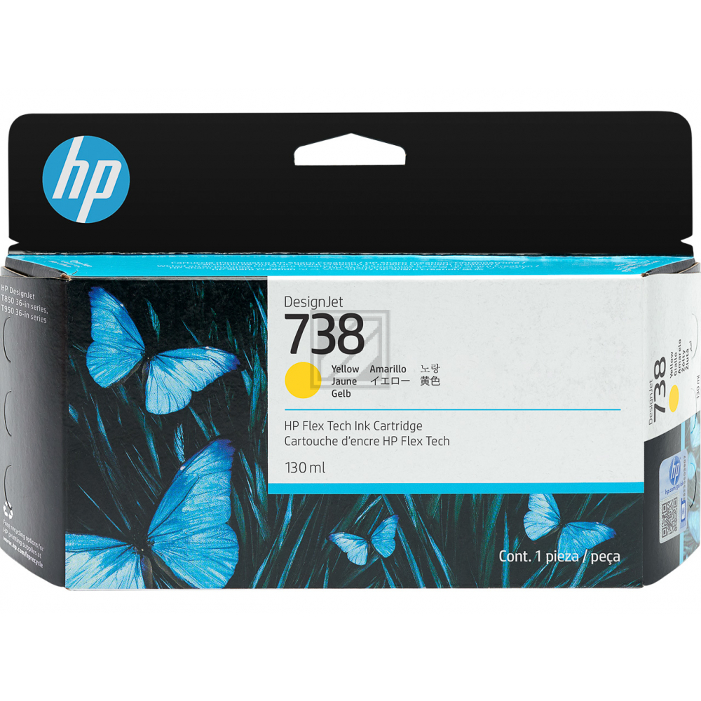HP Tintenpatrone gelb SC (498N7A, 738)
