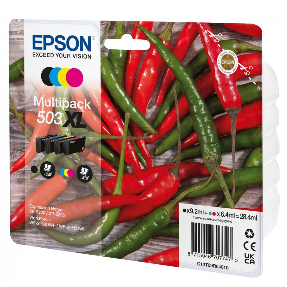 Epson Tintenpatrone gelb, magenta, schwarz, cyan (C13T09R64010, 503XL)